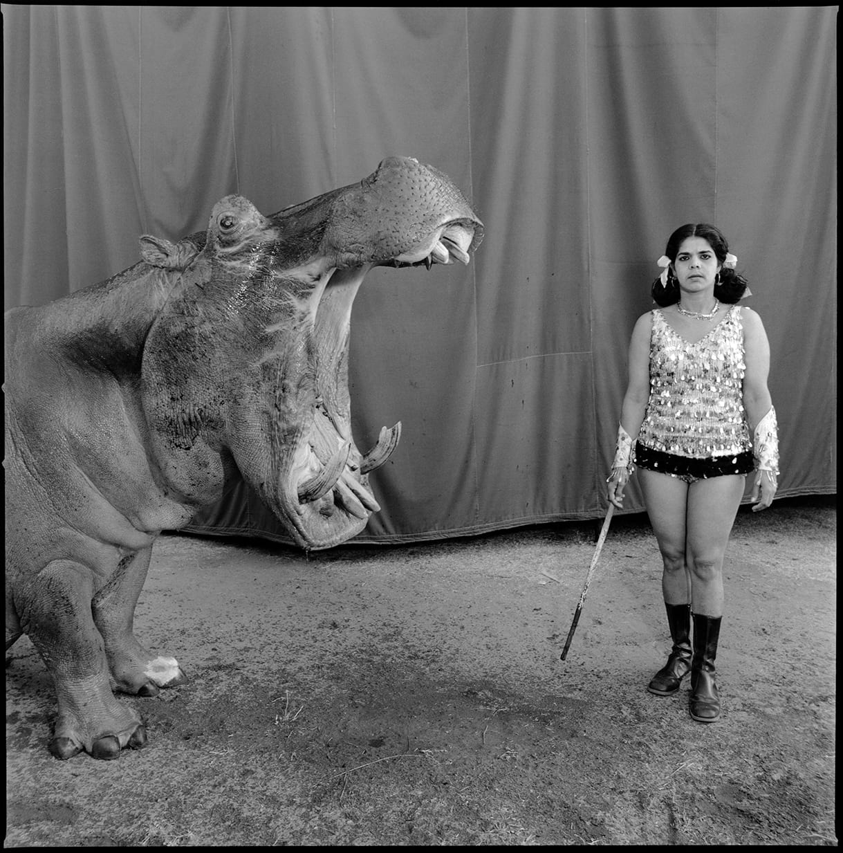 Mary Ellen Mark Nilpferd und Artistin, Great Rayman Circus 1989