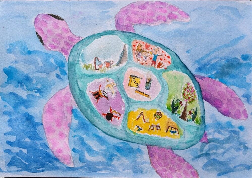 Platz 1 bei den 9- bis 10-Jährigen: Die Zukunfts-Schildkröte - von Sarah (10)