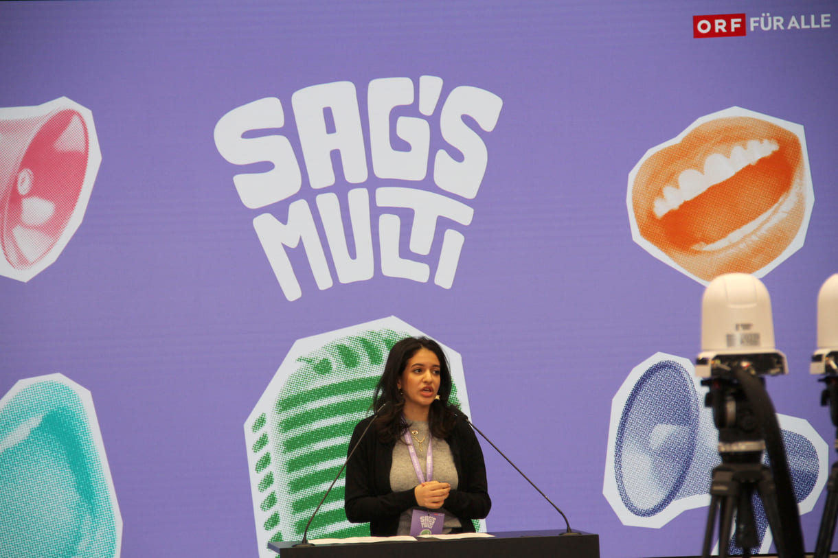 Aya Farhat aus der BAfEP - Bildungsanstalt für ElementarPädagogik Strebersdorf sprach Englisch (und Deutsch sowieso)