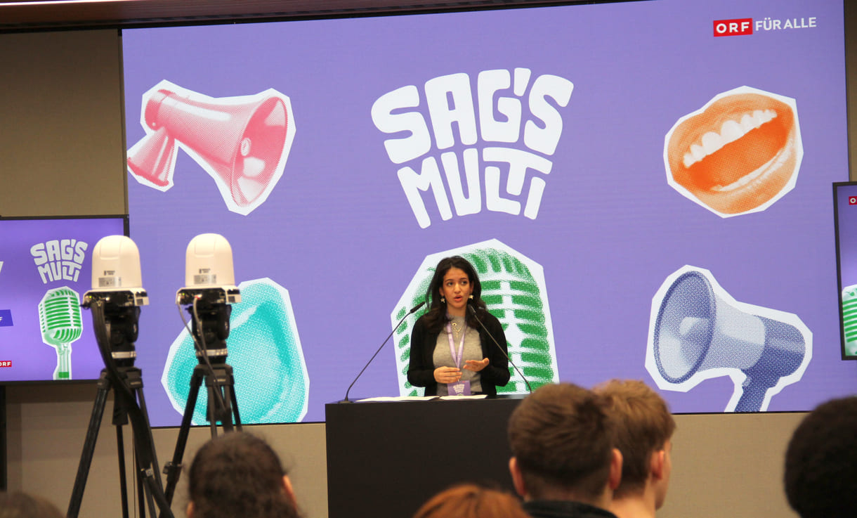 Aya Farhat aus der BAfEP - Bildungsanstalt für ElementarPädagogik Strebersdorf sprach Englisch (und Deutsch sowieso)