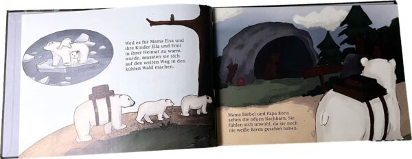 Doppelseite aus dem Bilderbuch "Bärisch vereint"