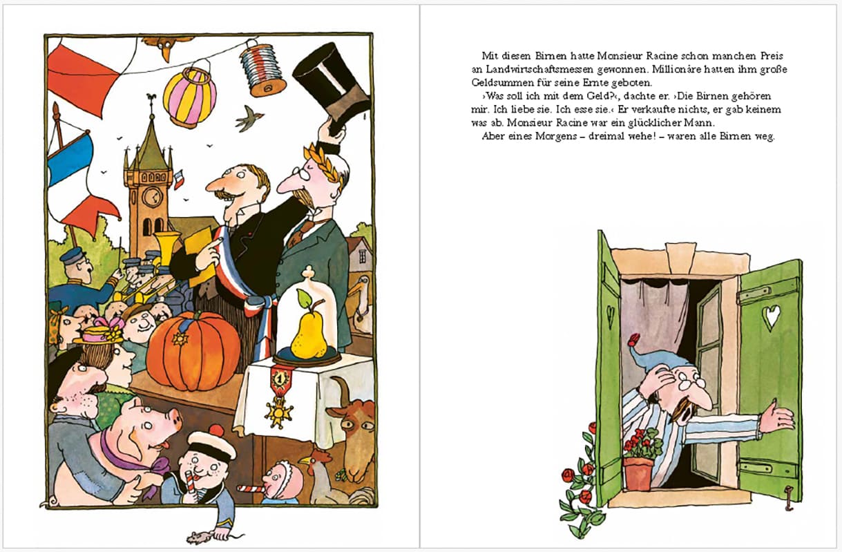 Doppelseite aus "Das Biest des Monsieur Racine"