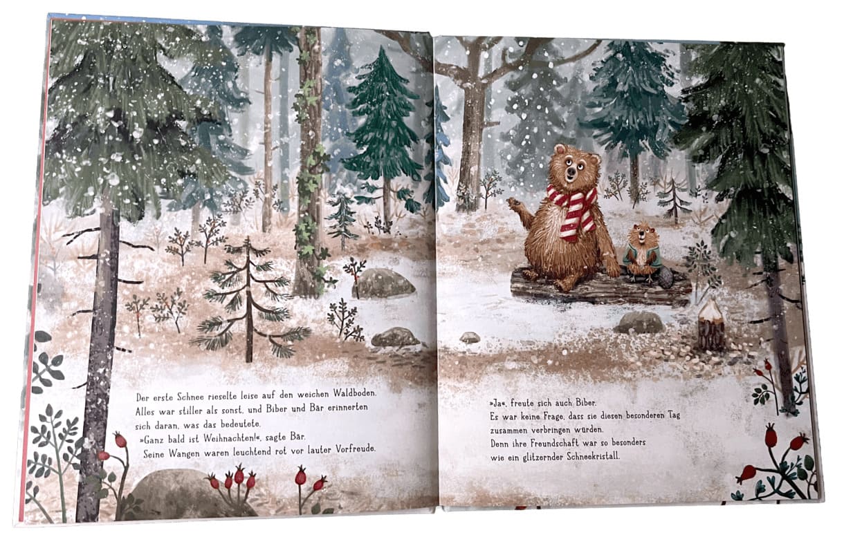 Doppelseite aus dem Bilderbuch "Ganz bald ist Weihnachten"