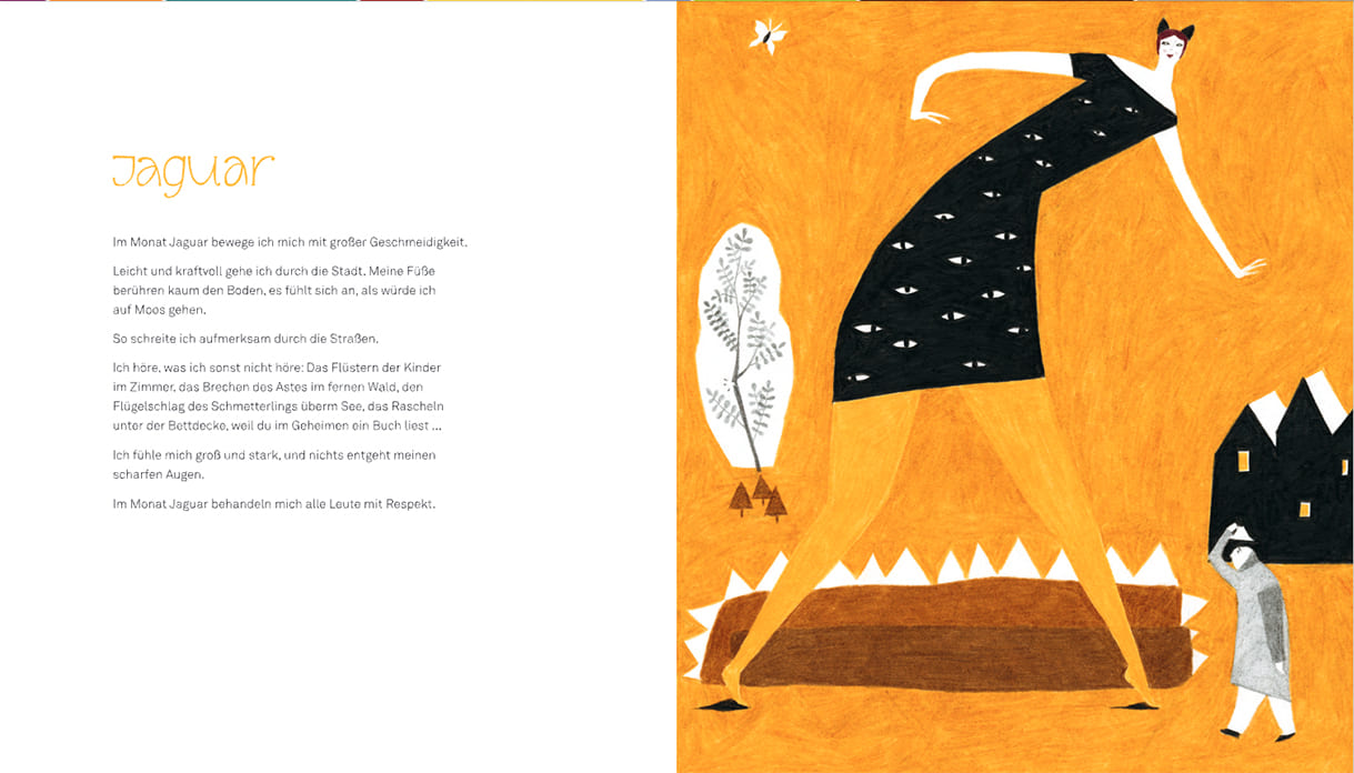 Doppelseite aus "Jaguar, Zebra, Nerz"