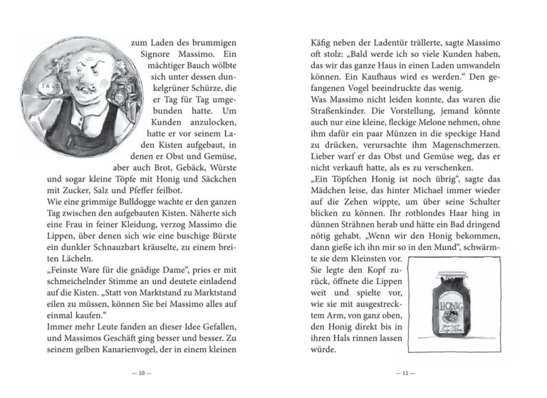 Doppelseite aus dem Buch "Michael Magone und der wirkliche Mut"