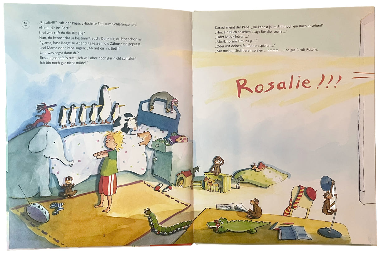 Doppelseite aus dem Bilderbuch "Das Zookonzert"