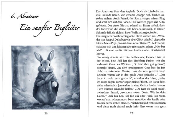 Doppelseite aus dem Buch "Die magische Weihnachtsglocke"