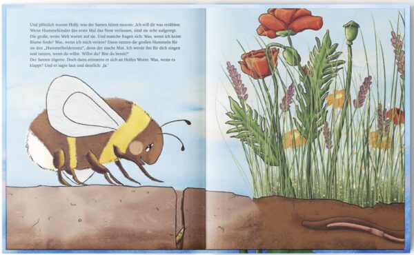 Doppelseite aus dem Bilderbuch "Holly Hummelheldin"