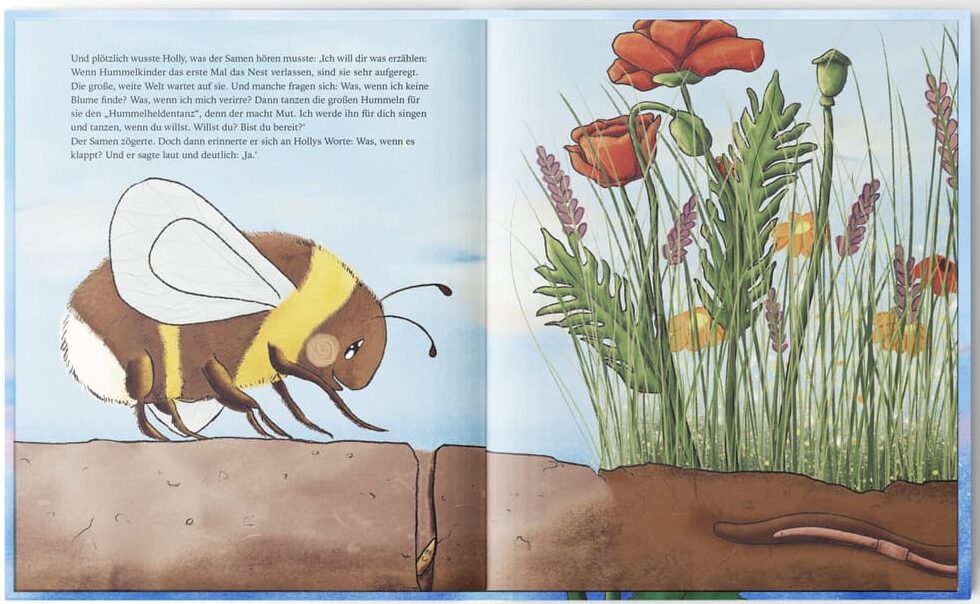 Doppelseite aus dem Bilderbuch "Holly Hummelheldin"
