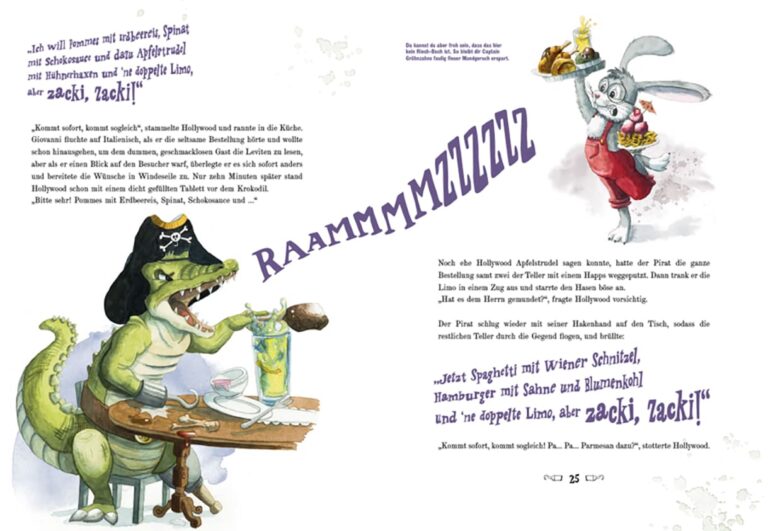 Doppelseite aus "Hase Hollywood und das Geheimnis des Drachenlandes"