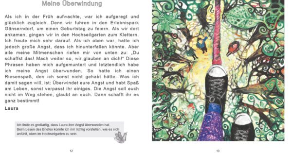 Doppelseite aus dem Buch "Mehrwert-Geschichten für Kinder"