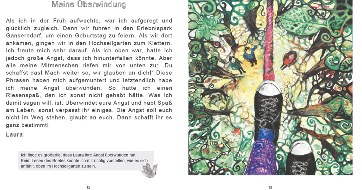 Doppelseite aus dem Buch "Mehrwert-Geschichten für Kinder"