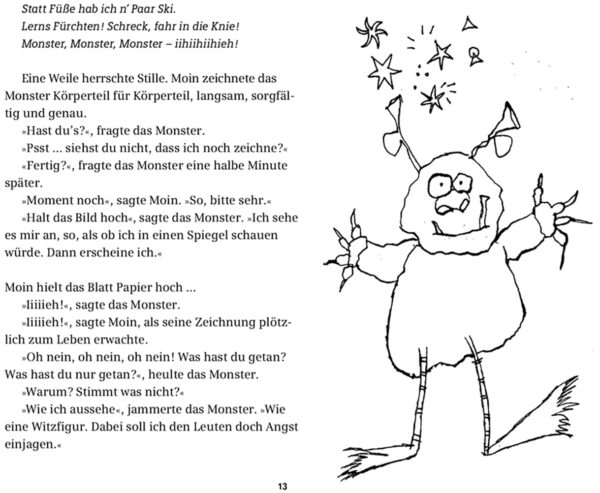 Doppelseite aus "Moin und das Monster"