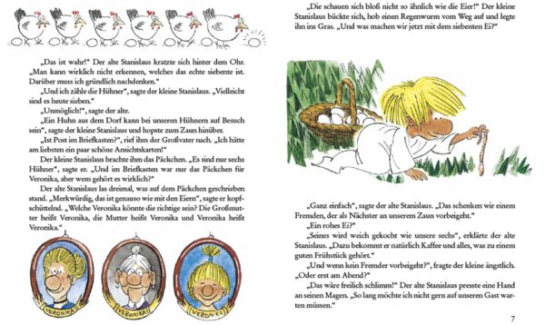 Doppelseite aus "„Veronika!“ „Veronika!“ „Veronika!“ rufen die drei Stanisläuse"