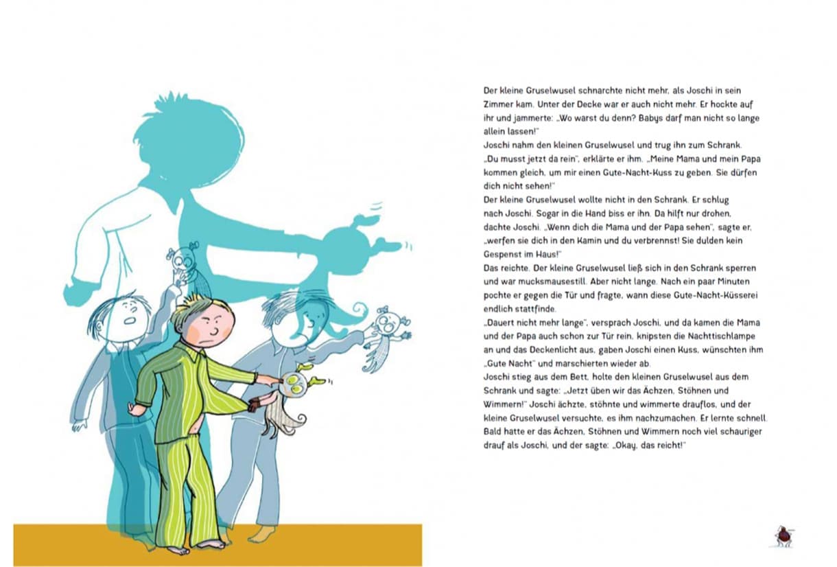 Doppelseite aus dem Buch "Die Sache mit dem Gruselwusel"