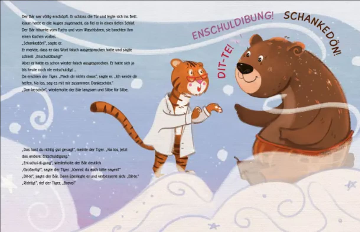 Doppelseite aus dem Bilderbuch "Hilfe, Tiger!"
