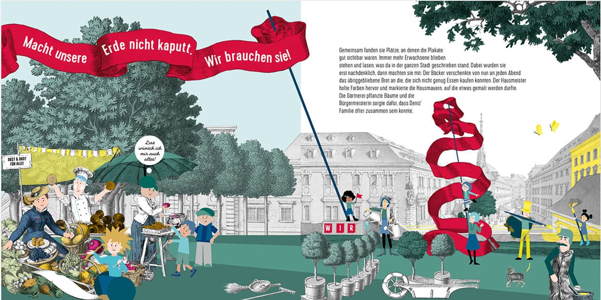 Doppelseite aus "Asagan - Abenteuer Kinderrechte"