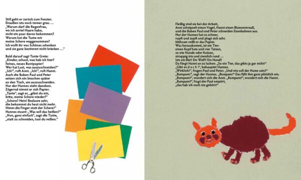 Doppelseite aus dem Bilderbuch "Hannes und sein Bumpam"