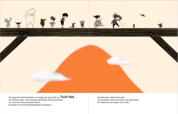 Doppelseite aus dem Bilderbuch "Obacht!"