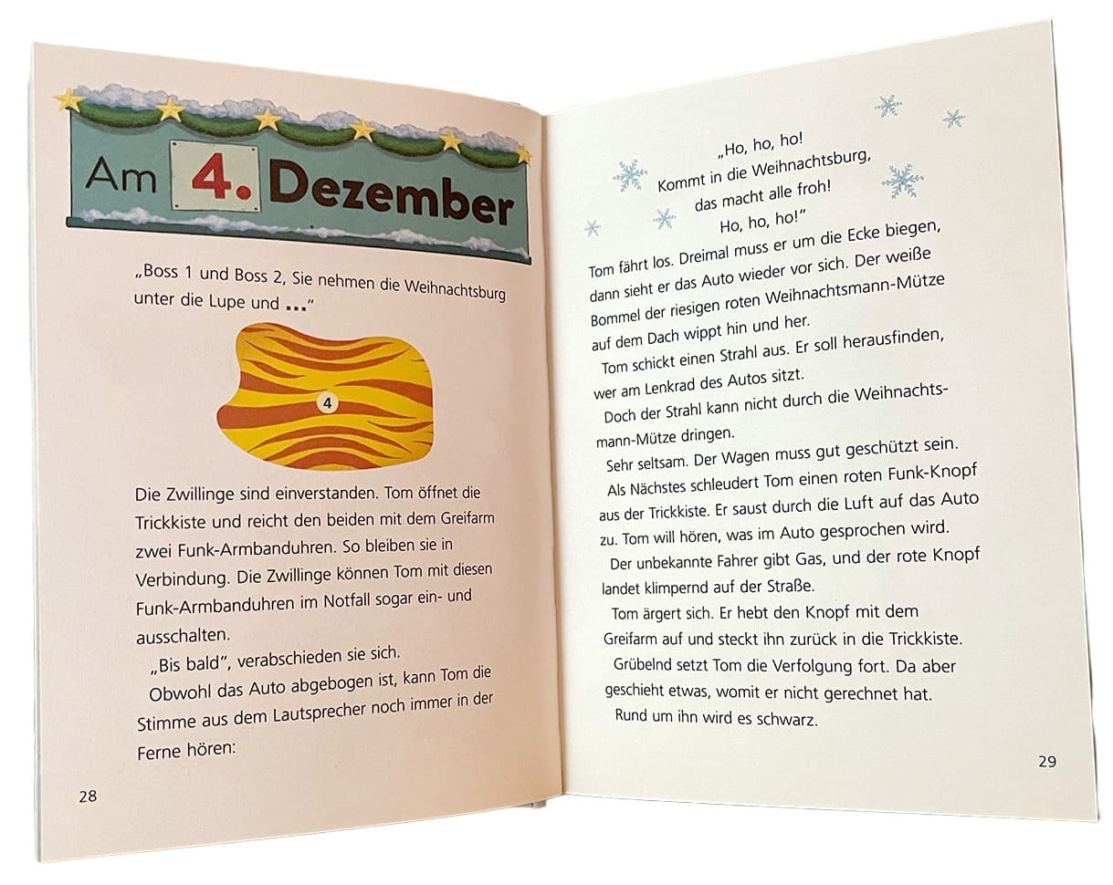 Doppelseite aus "Tom Turbo - Ds Geheimnis der Weihnachtsburg"