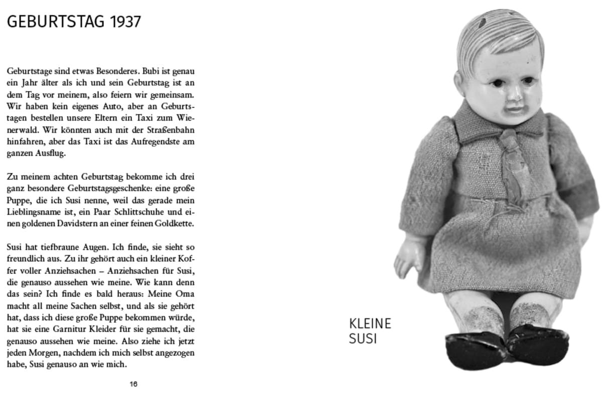 Doppelseite aus "Der Tag, an dem sich die Musik veränderte - wie ich als Kind vor dem Nazi-Regime fliehen musste"