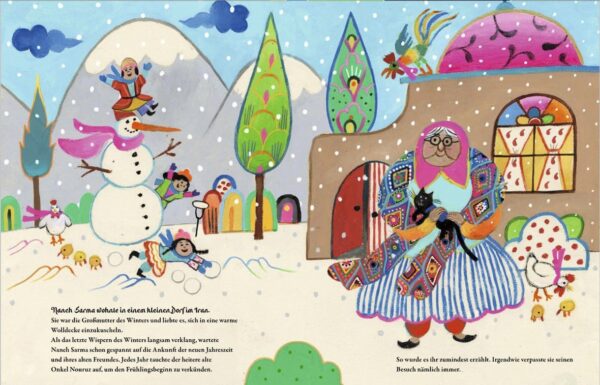 Doppelseite aus dem Bilderbuch "Willkommen, Onkel Nouruz!"