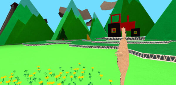 Szenenbild aus der virtuellen Welt von "Das Eine, das Andere und der wahrscheinliche Ausgang einer Reise, bei der man zu Hause bleibt"