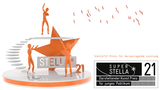Die digitale Preisstaute Stella - hier umgebaut auf Querformat