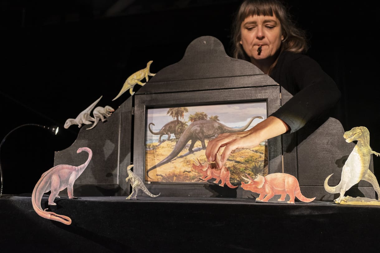Bilderbuch-, Objekt- und Erzähltehater über die "Dinosauerier-Lady" Mary Anning im "Zirkus des Wissens" der JKU, der Johannes-Kepler-Uni in Linz