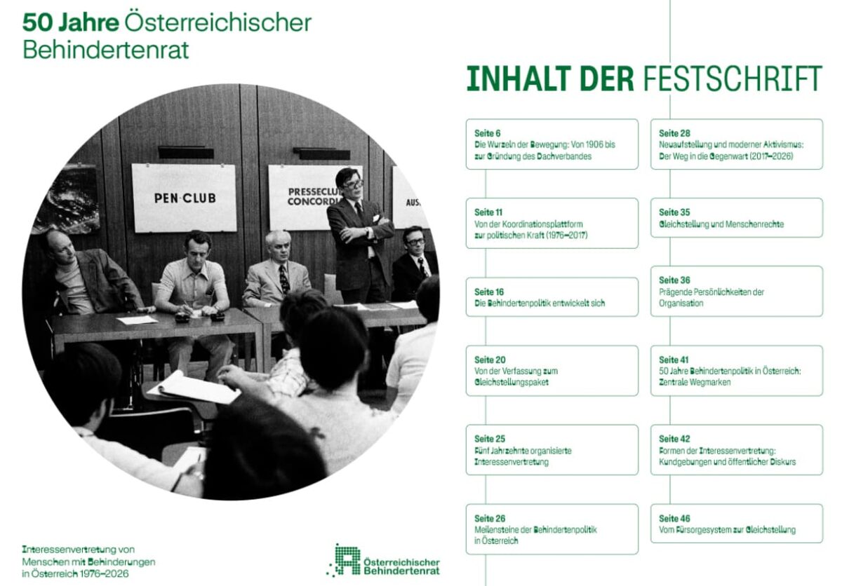 Titelseite und Inhaltsverzeichnis der Festschrift