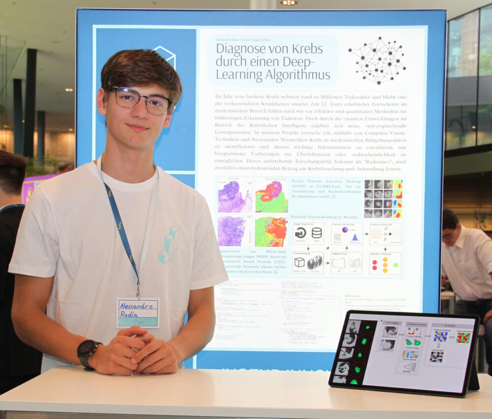 Alessandro Rodia präsentiert seinen lernenden Algorithmus zur Krebs-Frühest-Erkennung