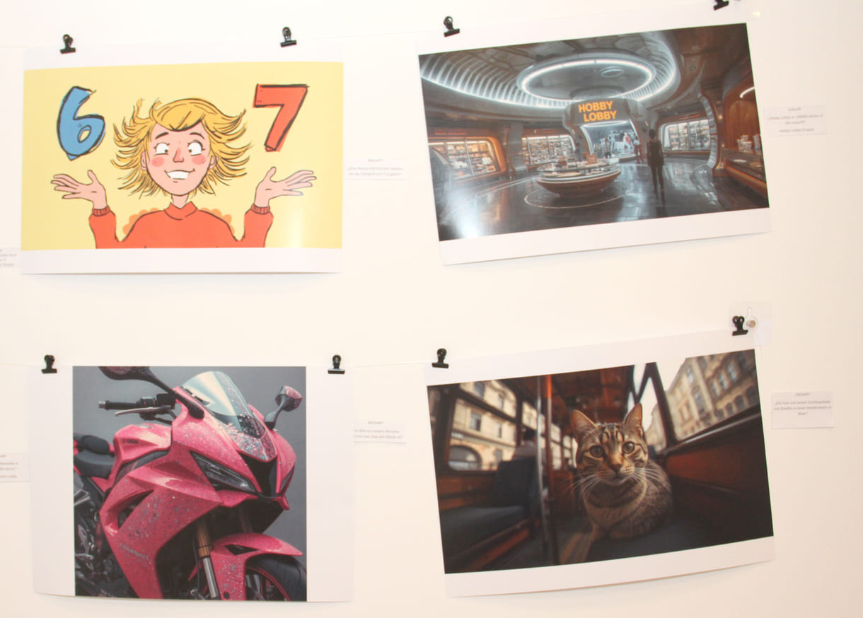 Fotos, die Jugendliche des medien-Labors mit KI gestaltet haben