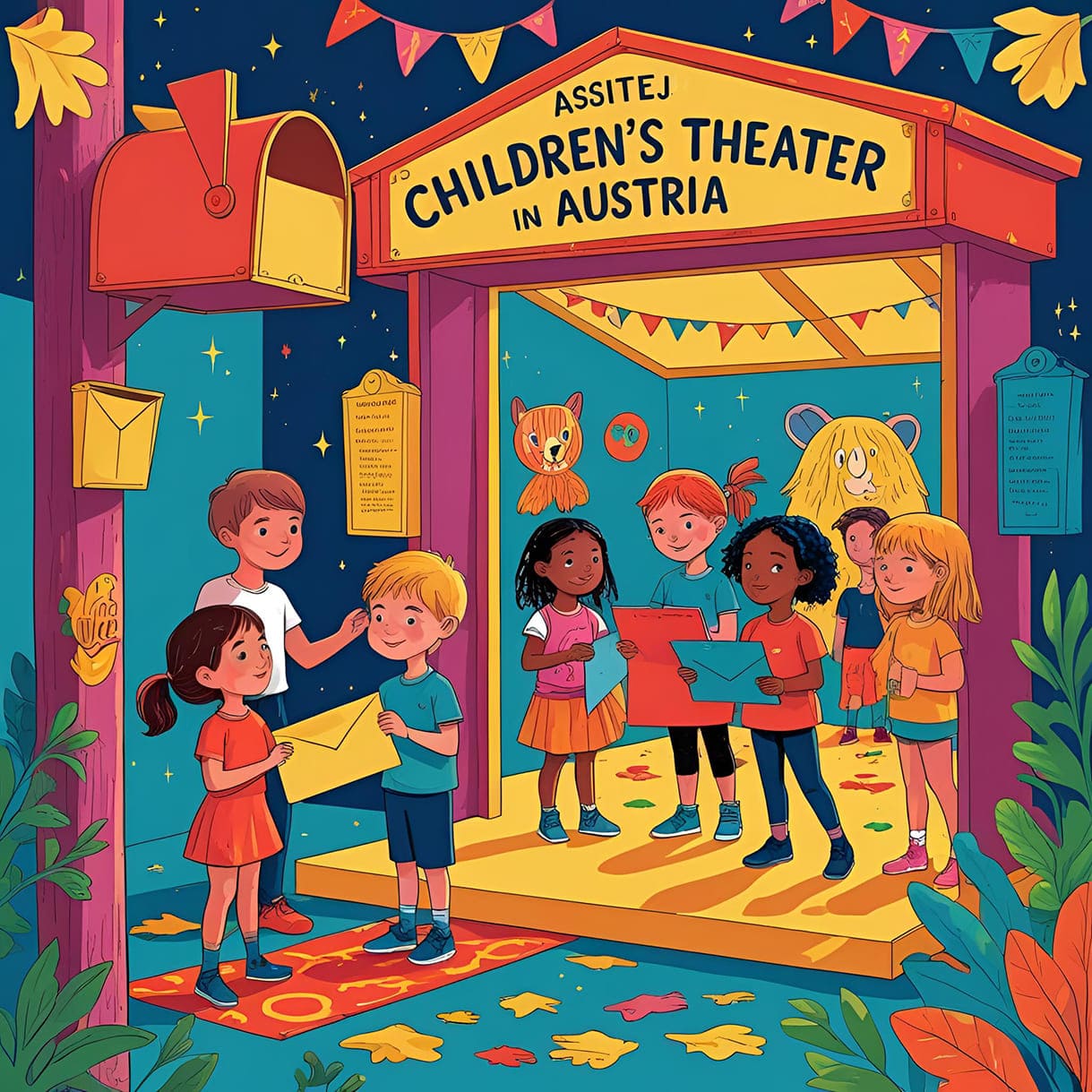 KI-generierte Illustration zu Theater für junges Publikum, Offener Brief der ASSITEJ gegen drohende Budgetkürzungen,