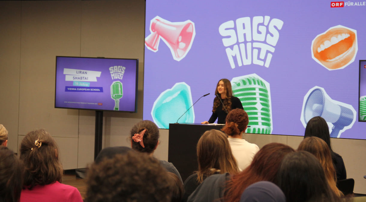 Liran Shabtai (Vienna European School) sprach Hebräisch und Deutsch, das sowieso (Bewerbsregel)