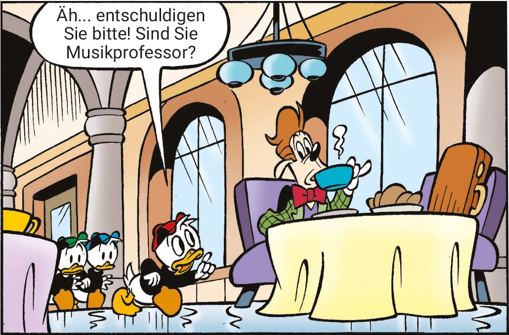 Ausschnitt aus der Titelgeschichte des brandaktuellen Micky-Maus-Magazins zum ESC - Eurovision Songcontest in Wien