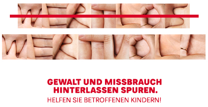 Aus Fingern geformte Wörter als Teil der Kampagne zur Gewalt-Vorbeugung