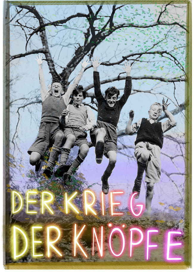 Sujetfoto mit Kindern in einem Baum und dem Schriftzug 