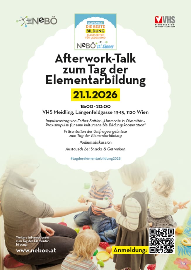 Plakat zu einer zentralen Wiener Veranstaltung zum Tag der Elementarbildung 2026