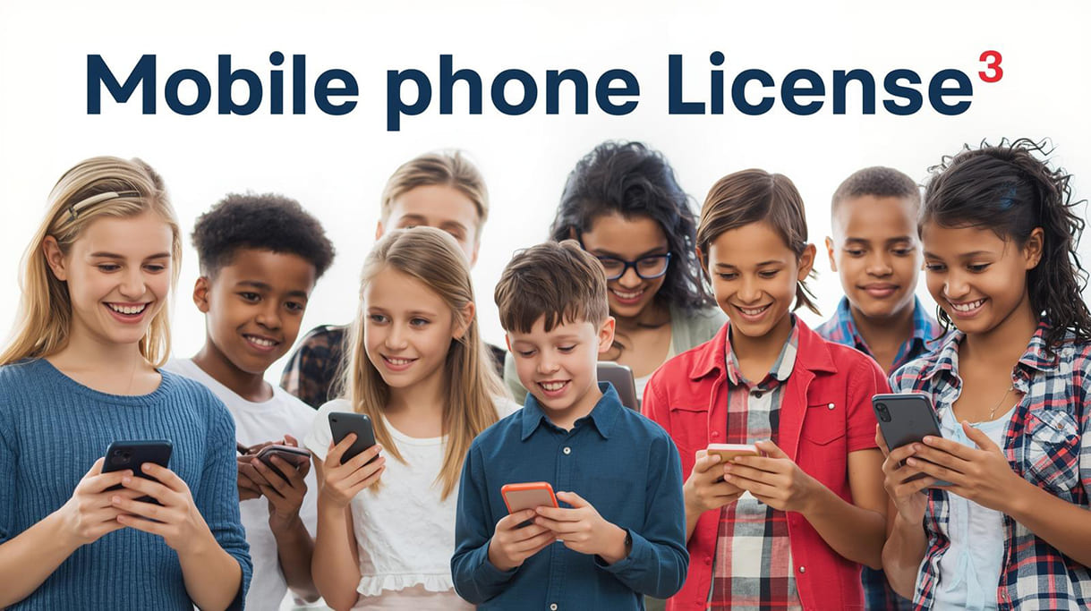 Mit KI (Canva.com) erstelltes Bild zum Prompt: Test zur sicheren Nutzung von Smartphones durch Kinder und Jugendliche; 