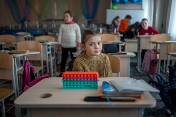 Margaryta in ihrer Schule in Borodianka