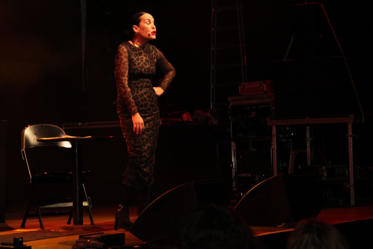 Auftritt der Kabarettistin Aida Loos beim Schul-Charity 