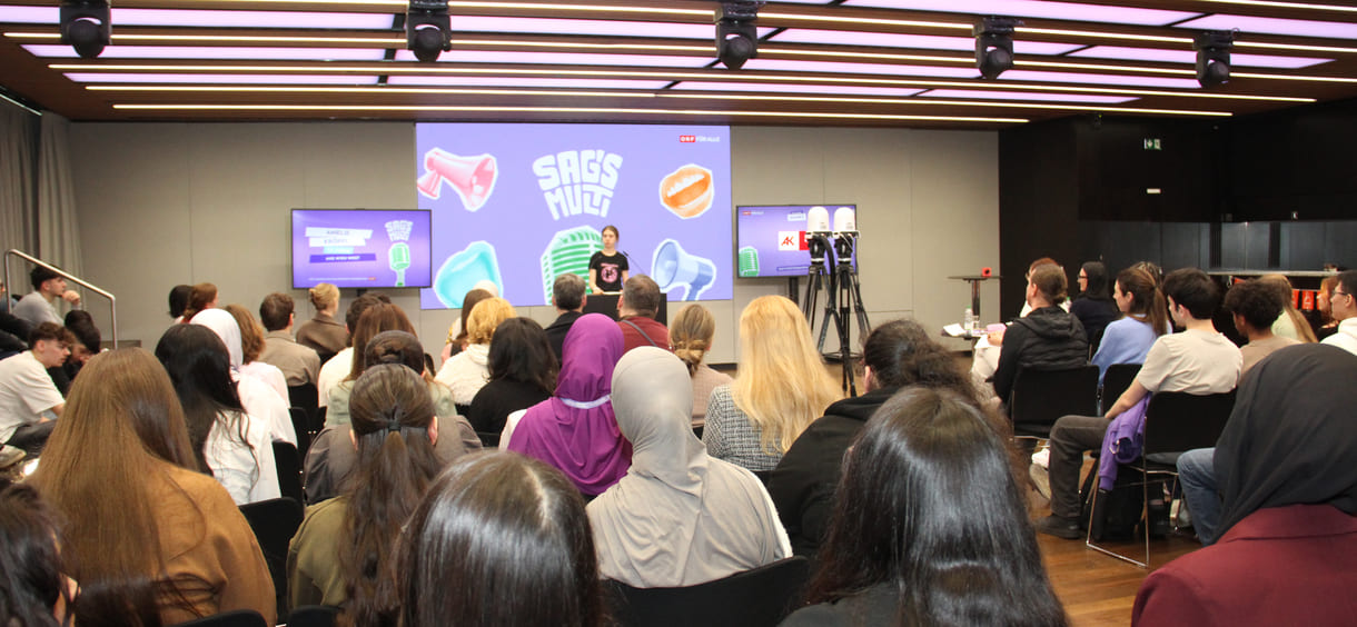 Amelie Kröpfl (AHS Wien West) sprach Englisch und Deutsch