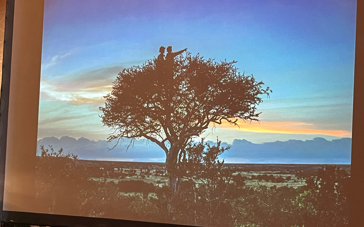 Projektion eines der Fotos von Ami Vitale aus ihrer Gewinnerinnen-Seri 