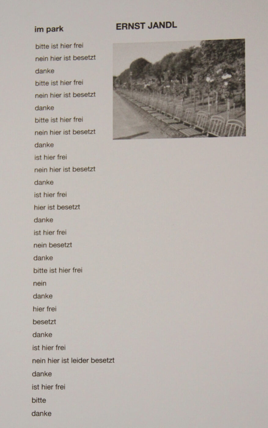Aus der Aussstellung der Studierenden: Über den wortkünstlerischen Dichter Ernst Jandl
