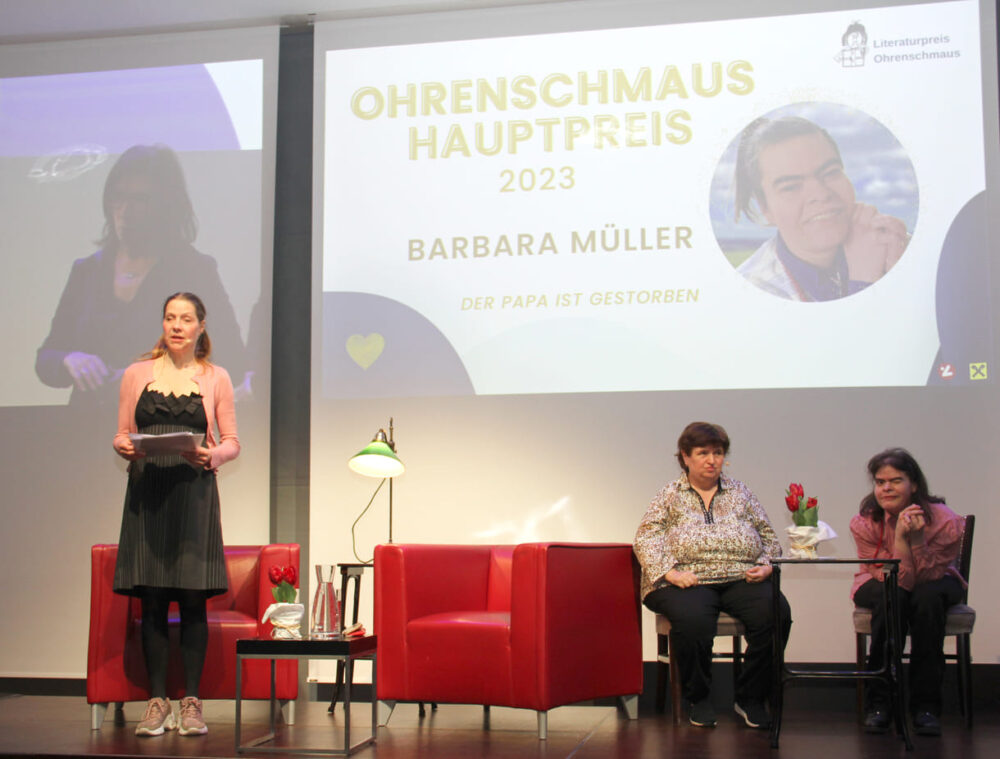 Verleihung eines der Hauptpreise an Barbara Müller