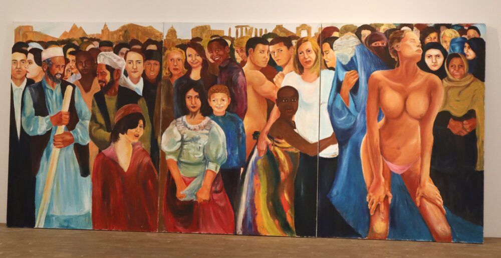 Dreiteiliges Gemälde von Zaker Soltani