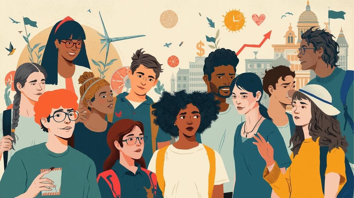 KI-generierte Illustration - Canva - auf der Basis einer Kürzestzusammenfassung des KiJuKU-Artikels von der KI Claude (Anthropic)