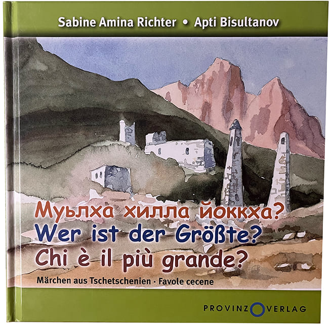 Titelseite des dreisprachigen Buches mit tschtschenischen Märchen