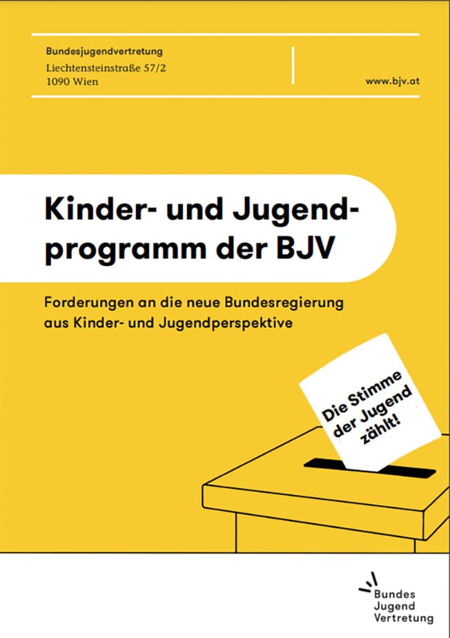 Seite aus dem Forderungprogramm der Bundesjugendvertretung an die nächste Bundesregierung