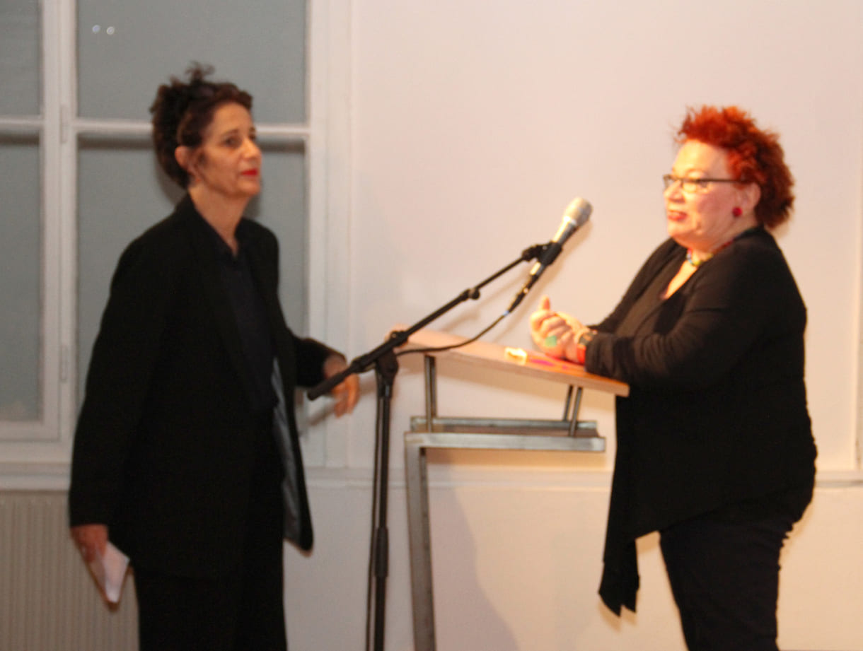 Christa Stippinger, Initiatorin, Herz und Seele der edition exil und Jessica Beer, Moderatorin und Jurorin